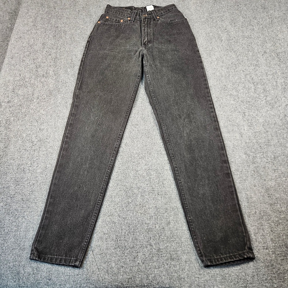 Vintage Levis 512 Slim Fit Tapered Leg Jeans Washed Black High Rise 7 MED 24x30